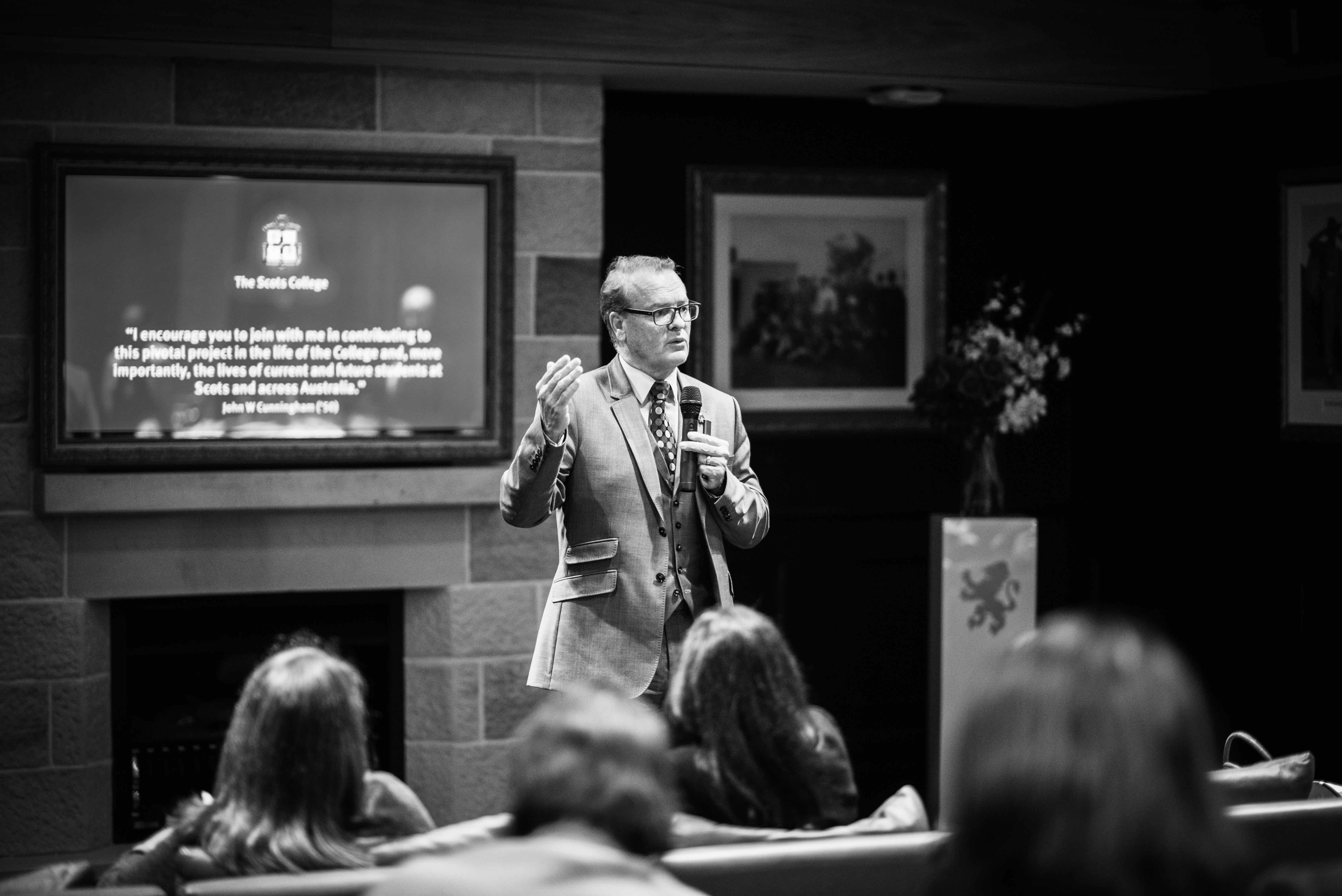 Dr Lambert speaking Patribus